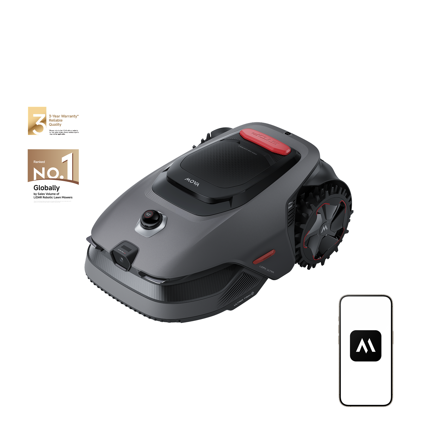 MOVA LiDAX Ultra 1000 AWD Mähroboter ohne Installation - Produktbild 3