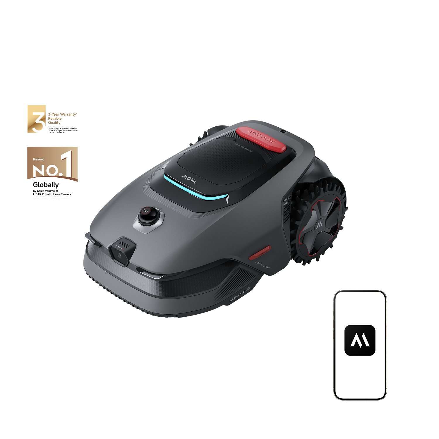 MOVA LiDAX Ultra 1000 AWD Mähroboter ohne Installation - Produktbild 10