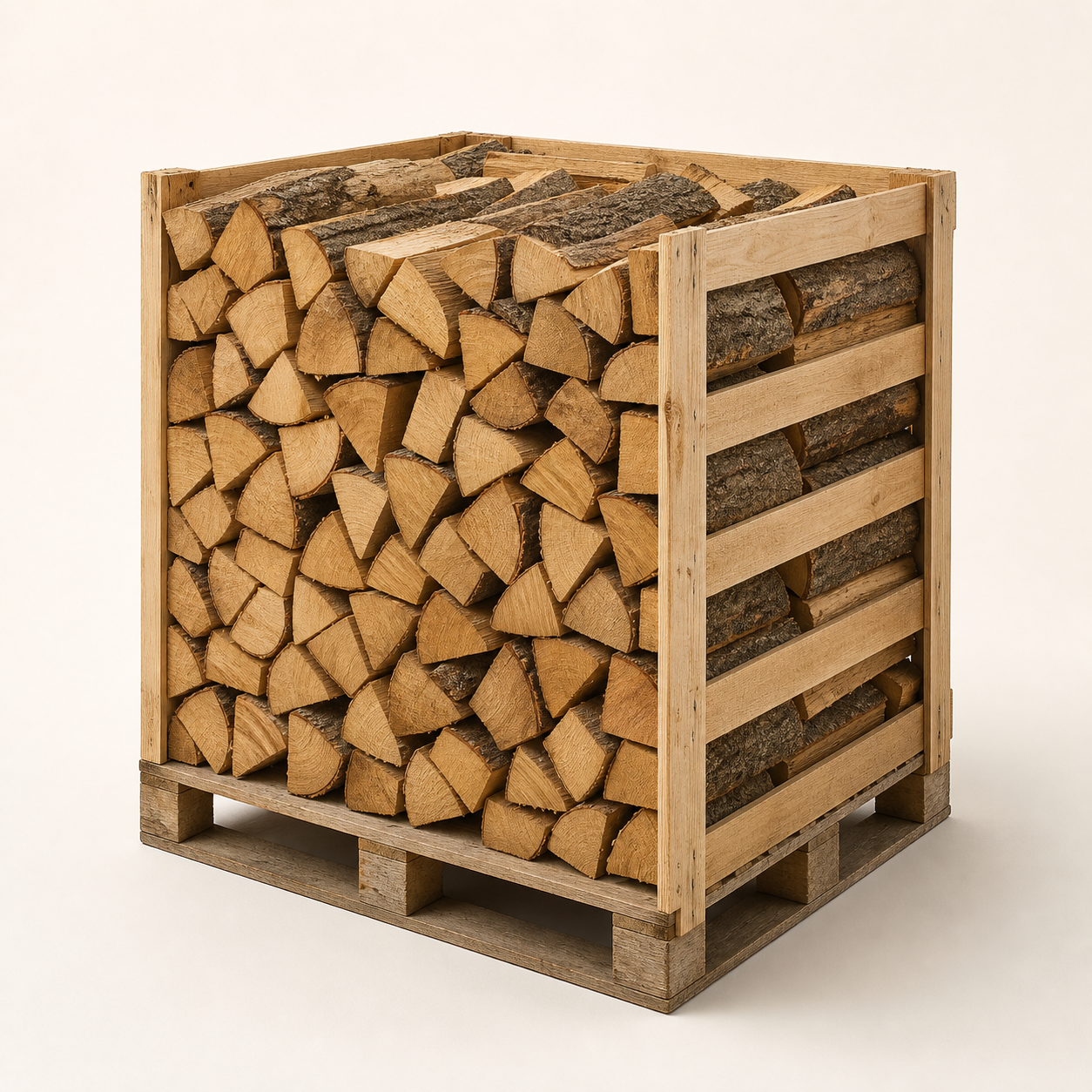 HOLZ-004-kaminholz-eiche-palette Kaminholz Eiche Kammergetrocknet – 33 cm, 1 RM auf Palette – Bild 1